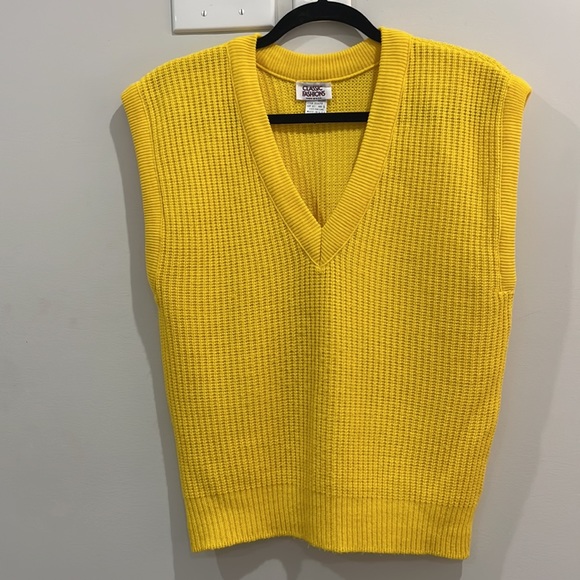 Vintage Sweaters Vintage Yellow Sweater Vest Chunky Knit 98s Poshmark